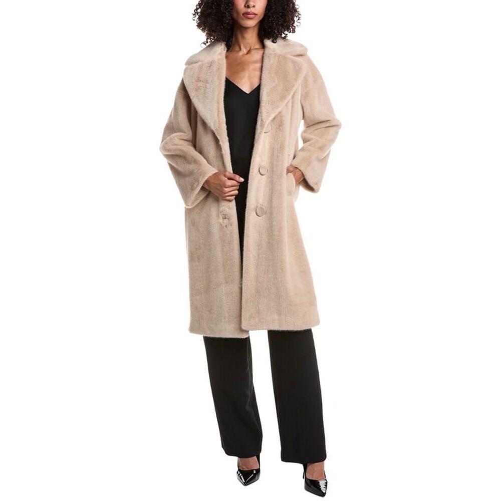 Joseph Ribkoff Womens  Faux Fur Coat, Brown